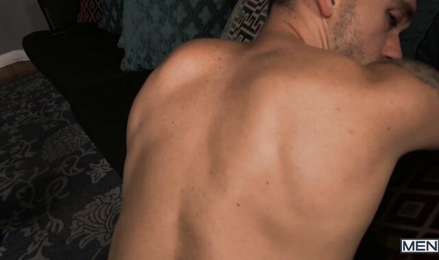 GodsOfMen - Muscular tattooed yankee faggot POINT OF VIEW oral job jizm indoors