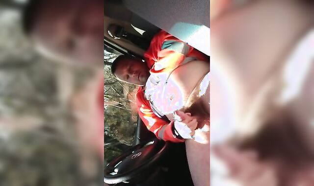 Filming my Step-father Wanking off in his Car