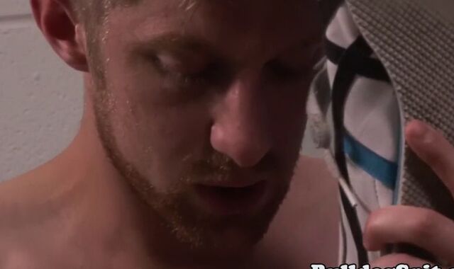 Wanking Jock with Bigcock using both Arms