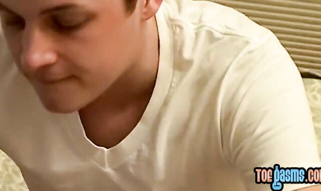 Ash-blonde Ayden James Blowing Toes Solo and Plowing Fleshlight