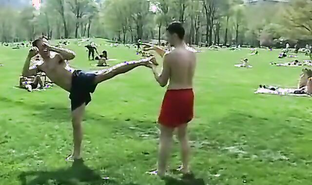 Sporty Faggots Soles Lubricated up and Kittled by his Mates (footfriends)