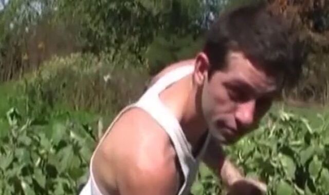 Youthful European Faggots Nailing Ebony Bone in Outdoor Three way