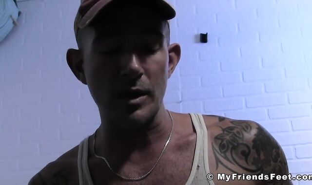 Mature Smooth-shaven Stud Trussed and Torted with Soles on his Face