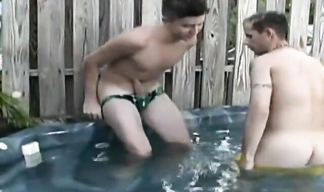 Insatiable Homosexual Twinkies Outdoor Pool Side