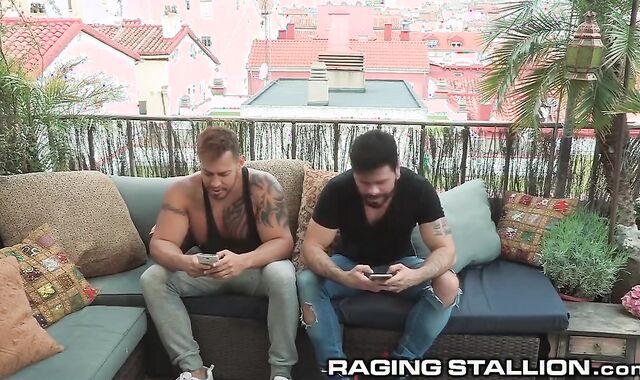 RagingStallion Suspended Spanish Hairy men Drill Rigid