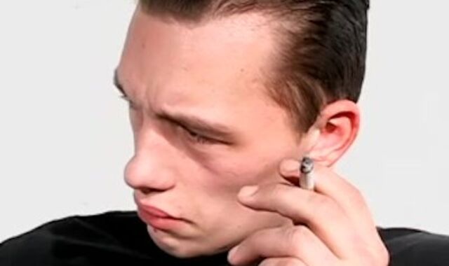 BoysSmoking: Thrilled Jony jerks his uncircumcised knobs succulent juices while smoking