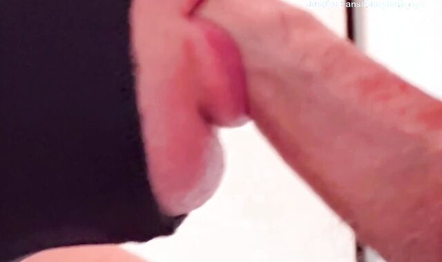 While I’m inhaling him at the gloryhole, his thoughts drift to his wifey. But his bod takes over – an