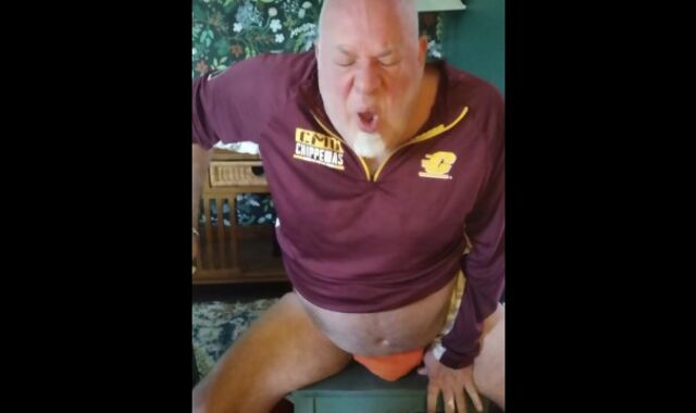 COACH BANGS HIMSELF! Attempts to display player how he enjoys it!