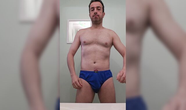 Stud doing unwrap tease2