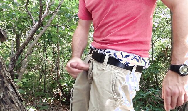 Sensitized to rigid, I find a place in the forest, off the trail, to jerkoff.