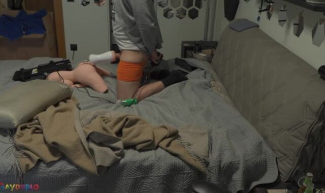 Masturbating my man-meat in plow machine - unbelivable ejaculation!