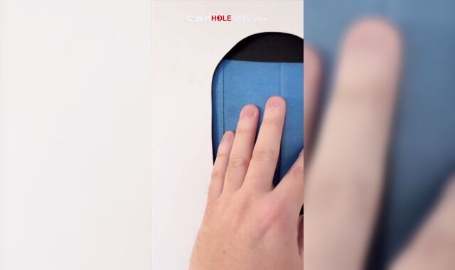 Gay-for-pay stud with an XL pecker creeps to the gloryhole – while his wifey waits in the van