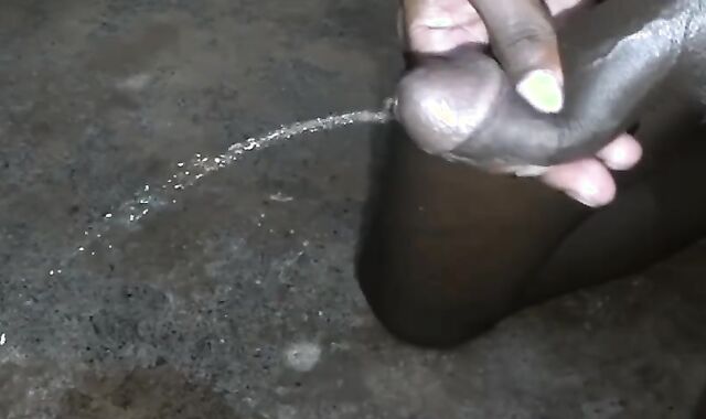 GOOD-SIZED BONER DARK-HUED PEEING AND DUMPING