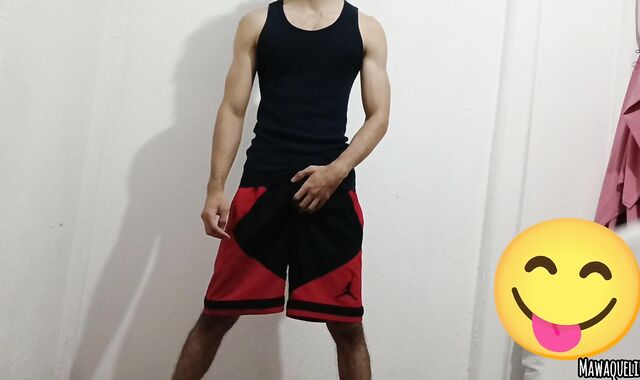 Very first Spunk in three Days – Standing Masturbate in Basketball Cutoffs with Fat Explosion