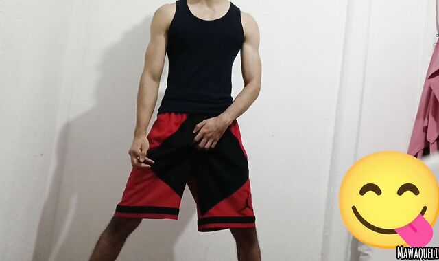 Very first Spunk in three Days – Standing Masturbate in Basketball Cutoffs with Fat Explosion