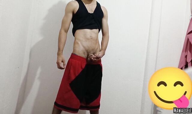 Very first Spunk in three Days – Standing Masturbate in Basketball Cutoffs with Fat Explosion