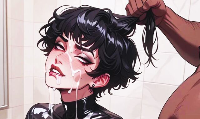 Effeminate femboy loves to wear leather and get nailed in the rump in a gang-fuck. Anime Manga porn Pinoy