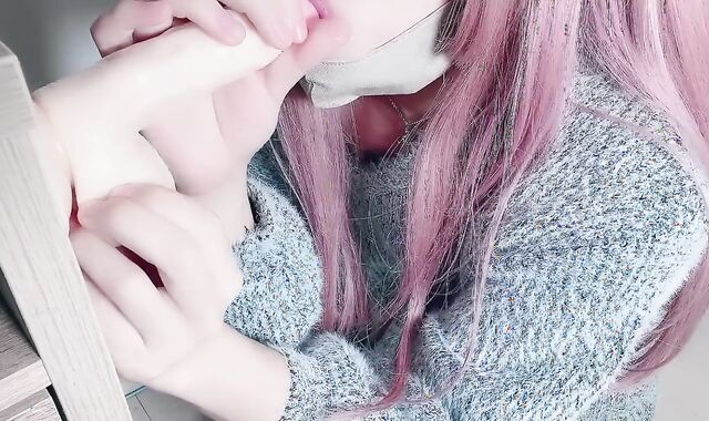 Sissy Gives Fellatios and Drinks three Spunk Fountains【femboy crossdresser 女装 男の娘】