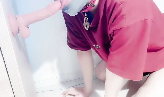 Sissy Gives Fellatios and Drinks three Spunk Fountains【femboy crossdresser 女装 男の娘】