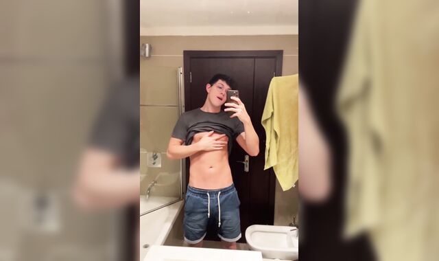 Scorching Stud Masturbates Off Until A Giant Cum shot On His Torso