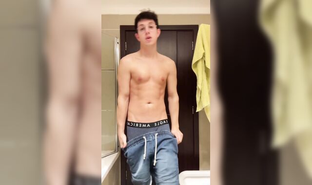 Scorching Stud Masturbates Off Until A Giant Cum shot On His Torso