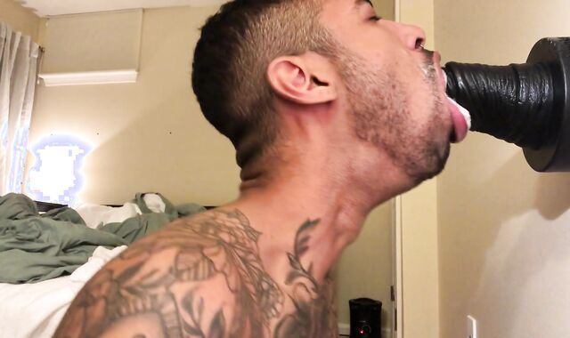 Dirty Mouth Instructing with Giant Fake penis