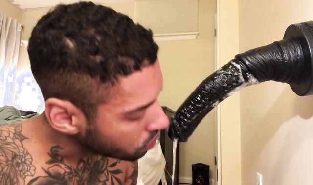 Dirty Mouth Instructing with Giant Fake penis