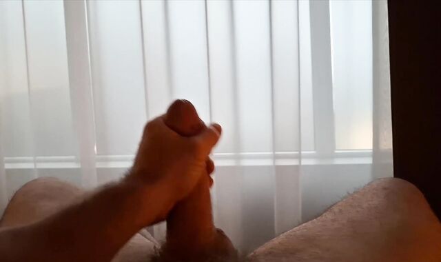 Wild Parent Is Nearly Caught As He Faps Off By Open Window