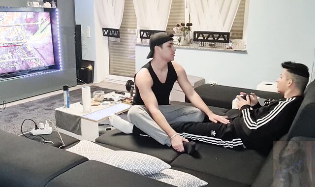 My man astonished me with a adorable deep throat while I was gaming and I shot my jism in his throat