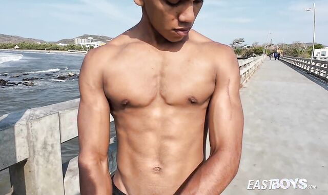 Cool teenage latino fellow Mitch Seangers with massive man meat