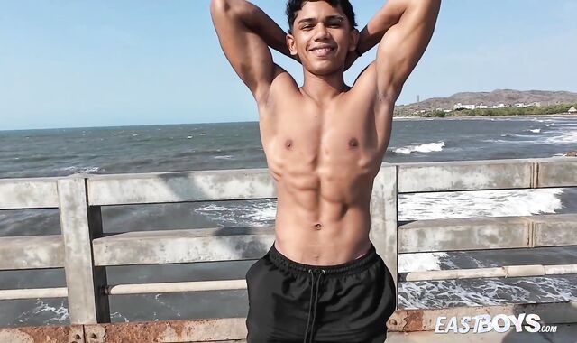 Cool teenage latino fellow Mitch Seangers with massive man meat