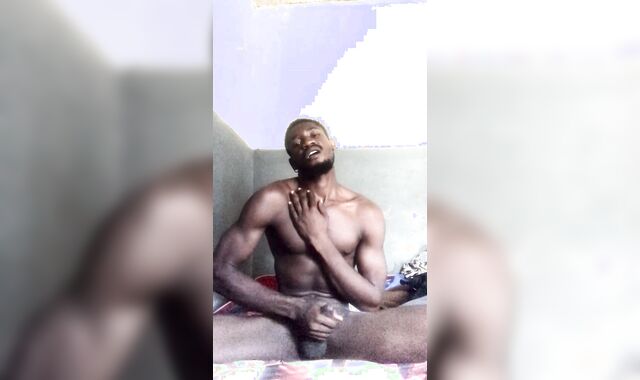 Having a jiggly afternoon wanking alone with my BIG BLACK COCK