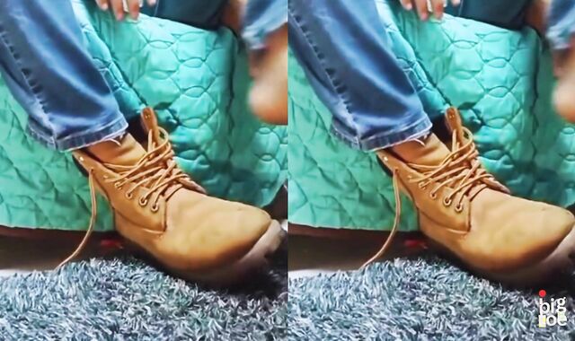 Fellow showcases off his sweat-soaked sexually attractive soles after a day at work