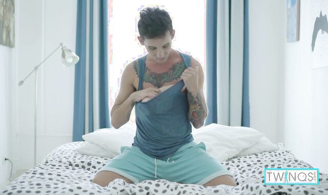 Inked Dark-haired Noah A Rams A Immense Faux-cock In His Culo Slot!