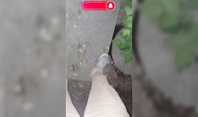 The most powerful jizm-shot at night on the street