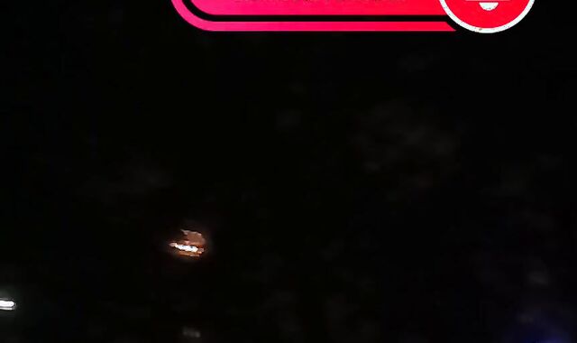 The most powerful jizm-shot at night on the street