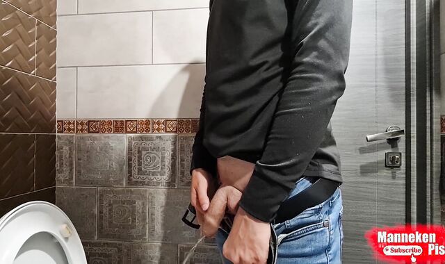Stud lengthy pees a huge dose of urine