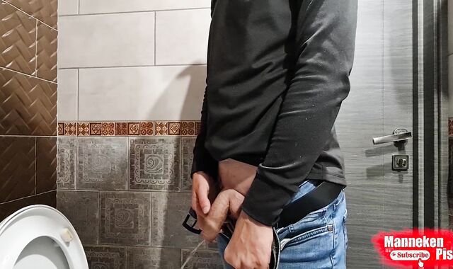 Stud lengthy pees a huge dose of urine