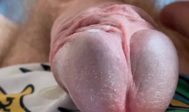 Close up of My edging Stiffy and Spunk