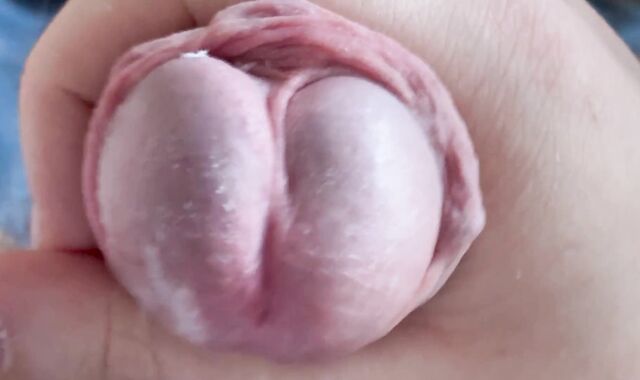 Close up of My edging Stiffy and Spunk