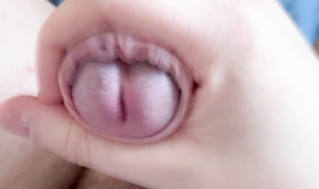 Close up of My edging Stiffy and Spunk