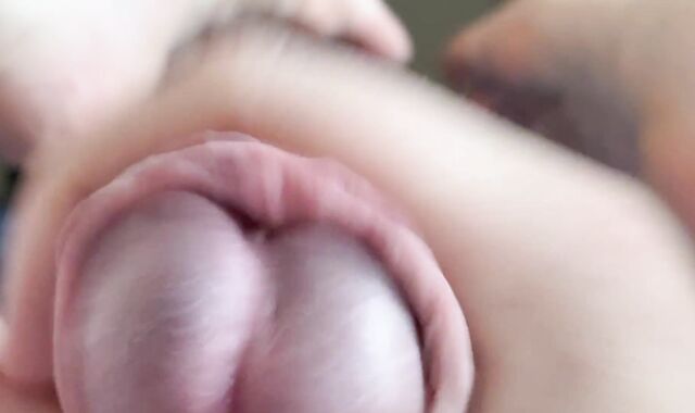 Close up of My edging Stiffy and Spunk
