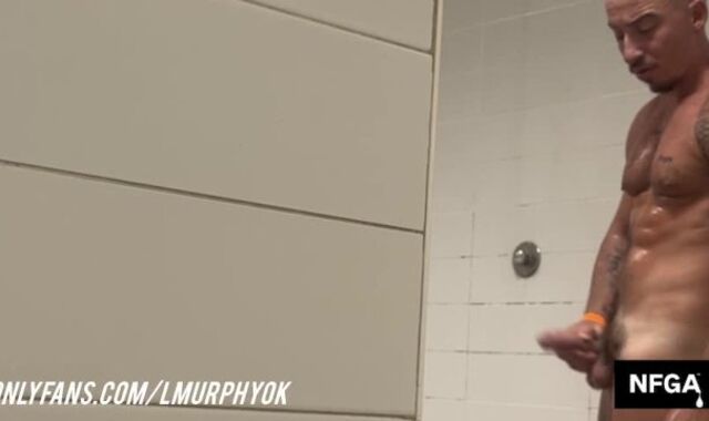 Soccer player strokes in public showers, gets rock-hard, and boinks me rock hard