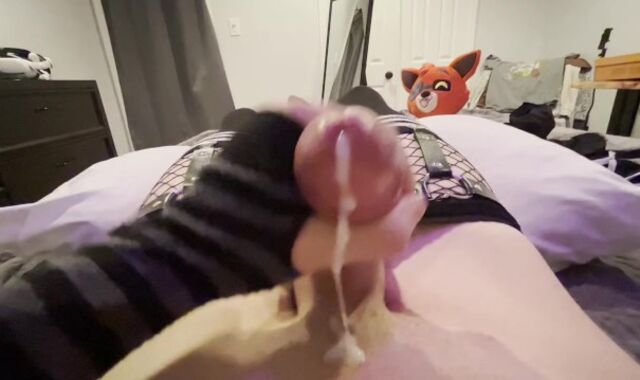 barely legal Yr Elder Femboy SHOOTS A LOAD while dressed in fish nets