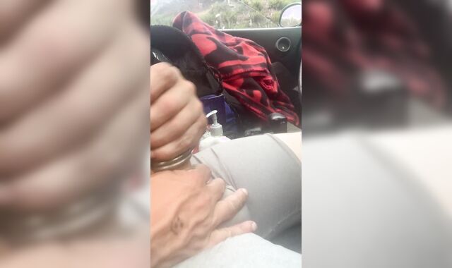 Public Wank off on logging road