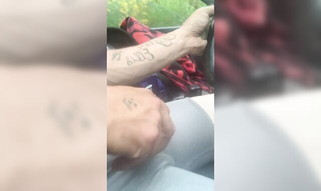 Public Wank off on logging road