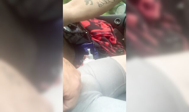 Public Wank off on logging road