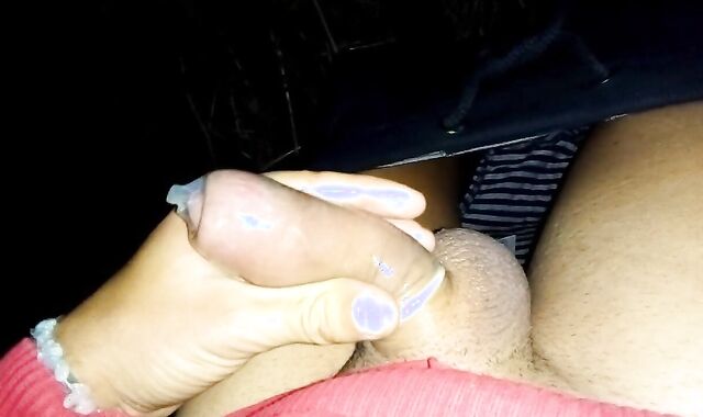 Uncircumcised weenie cramming rubber with pee like balloon