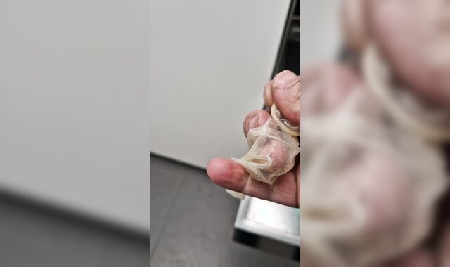 love glove used by another found in public restroom strangers protection