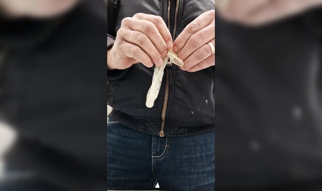 love glove used by another found in public restroom strangers protection